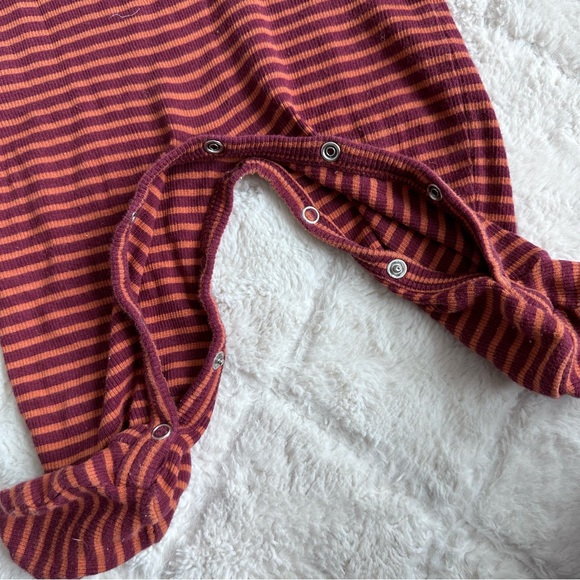 Kate Quinn | "Autumn Stripe" Skinny Rib Lapneck Footie | Size 3-6 Months - Picture 5 of 10